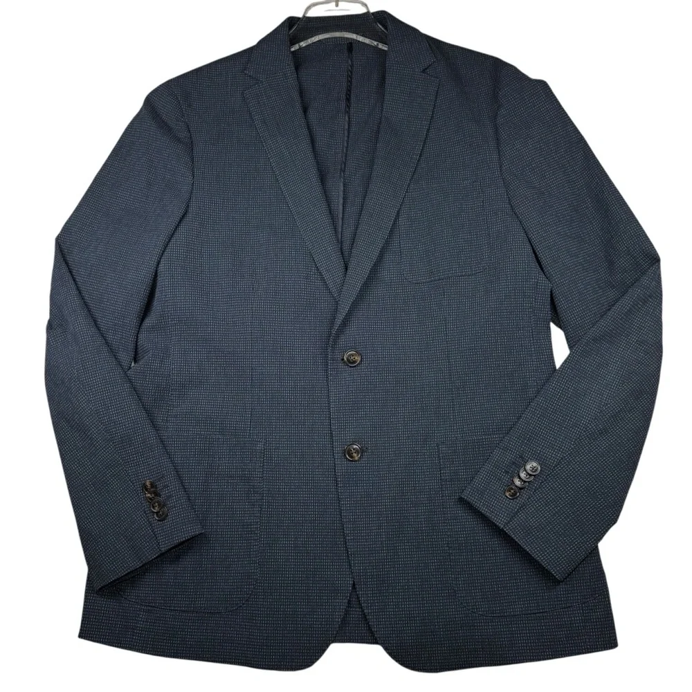 Michael Kors Seersucker Stretch Cotton Blazer, 42R